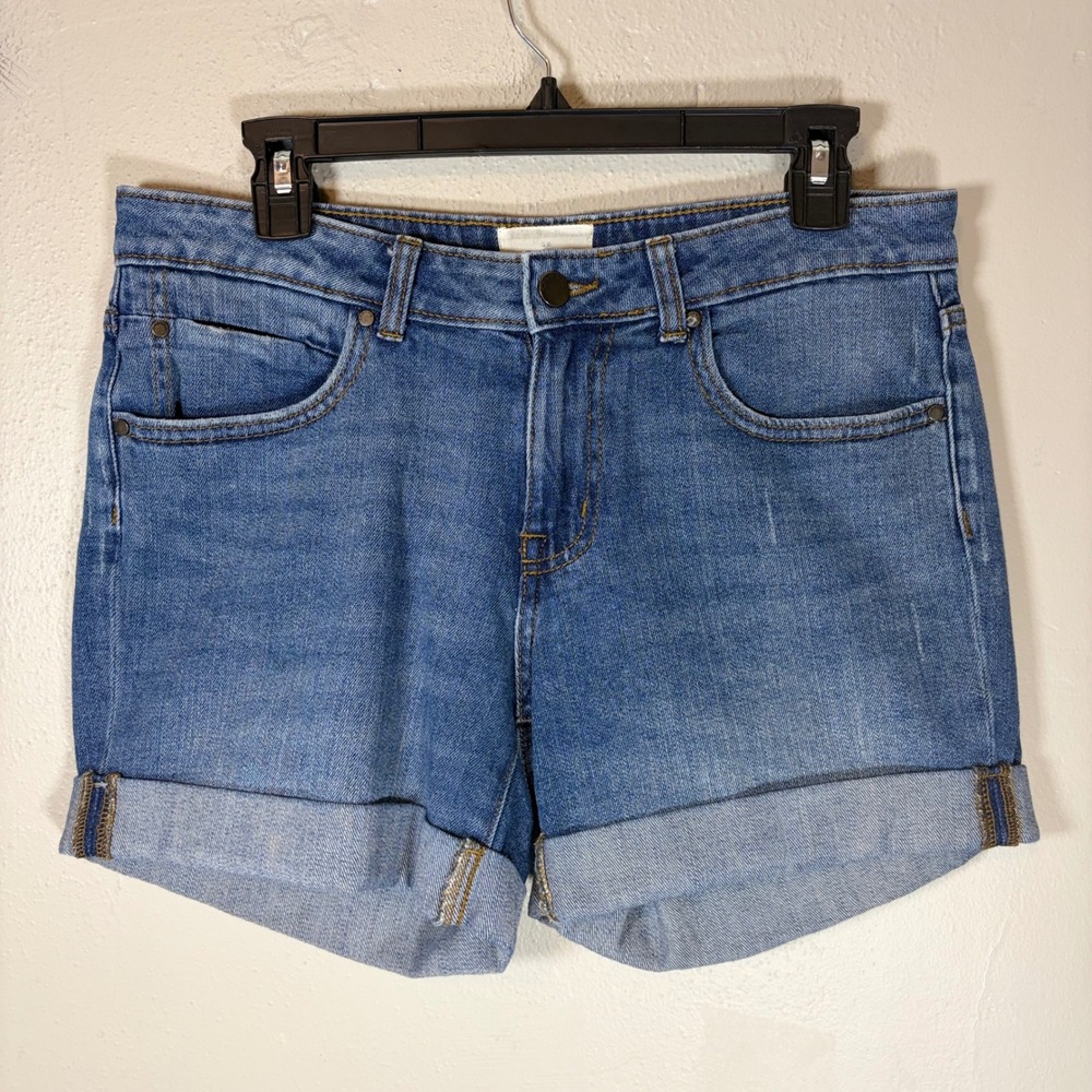 Caslon Boyfriend Denim Shorts Medium Wash Blue Cuffed CN343221MI Womens 26